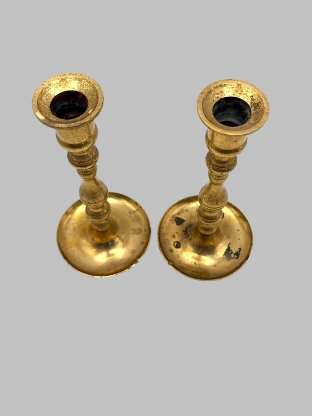 VTG Brass Candlestick Holders Set of 2 Japanese Taper Candle Holders